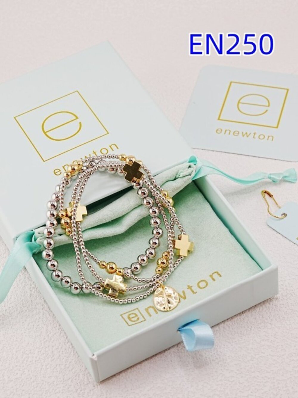 Enewton Cross-Shaped Mixed Color Bracelet Set